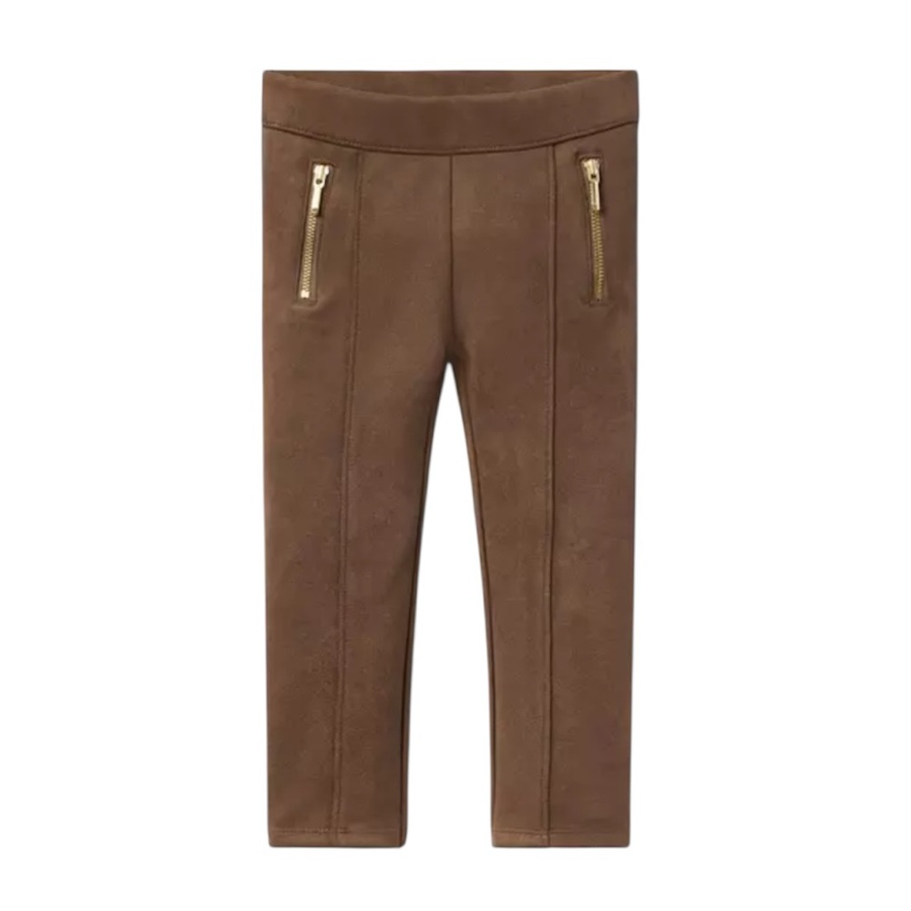 🤎 Janie & Jack • 18–24M • Faux Suede Leggings with Gold Zippers 🤎
